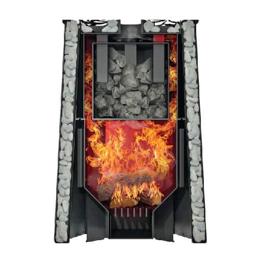 Grill'D Violet Steel Short Window Max with Jade StonesWood-Burning Sauna Heater / Stove