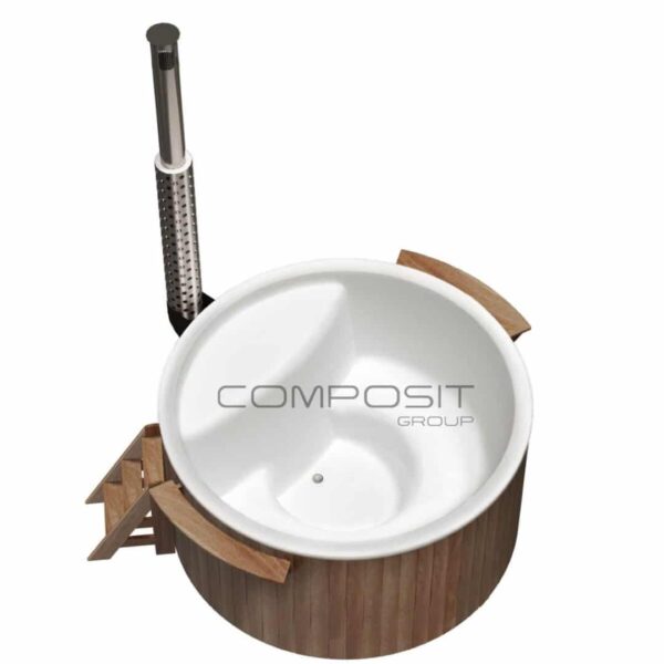 Elite Round Polar Spa Wood Fired Hot Tub with Heater