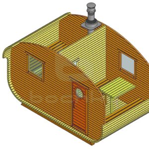 Square Oval 4x2 Meters(13' 1 1/2" X 6' 6 1/2")Outdoor Barrel Sauna