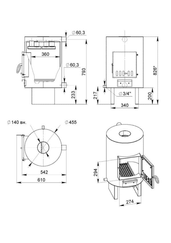 Freestanding Hot Water Heater / Stove 40KW